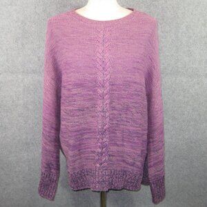 Style & Co Grap Marled Braided Trim Sweater Large NWT